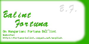 balint fortuna business card